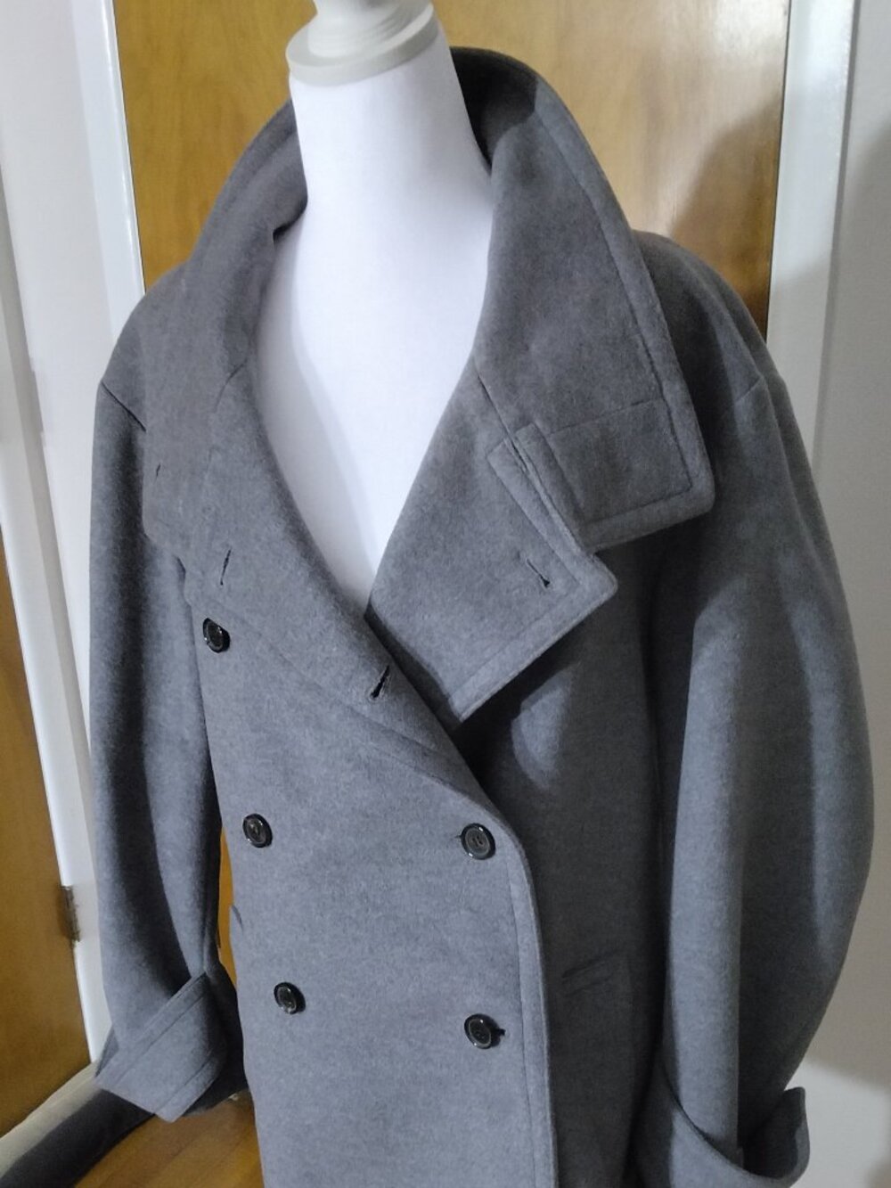 Belstaff Bridstone Gray Wool Cashmere Oversized Double Breasted Coat IT 42 US 6